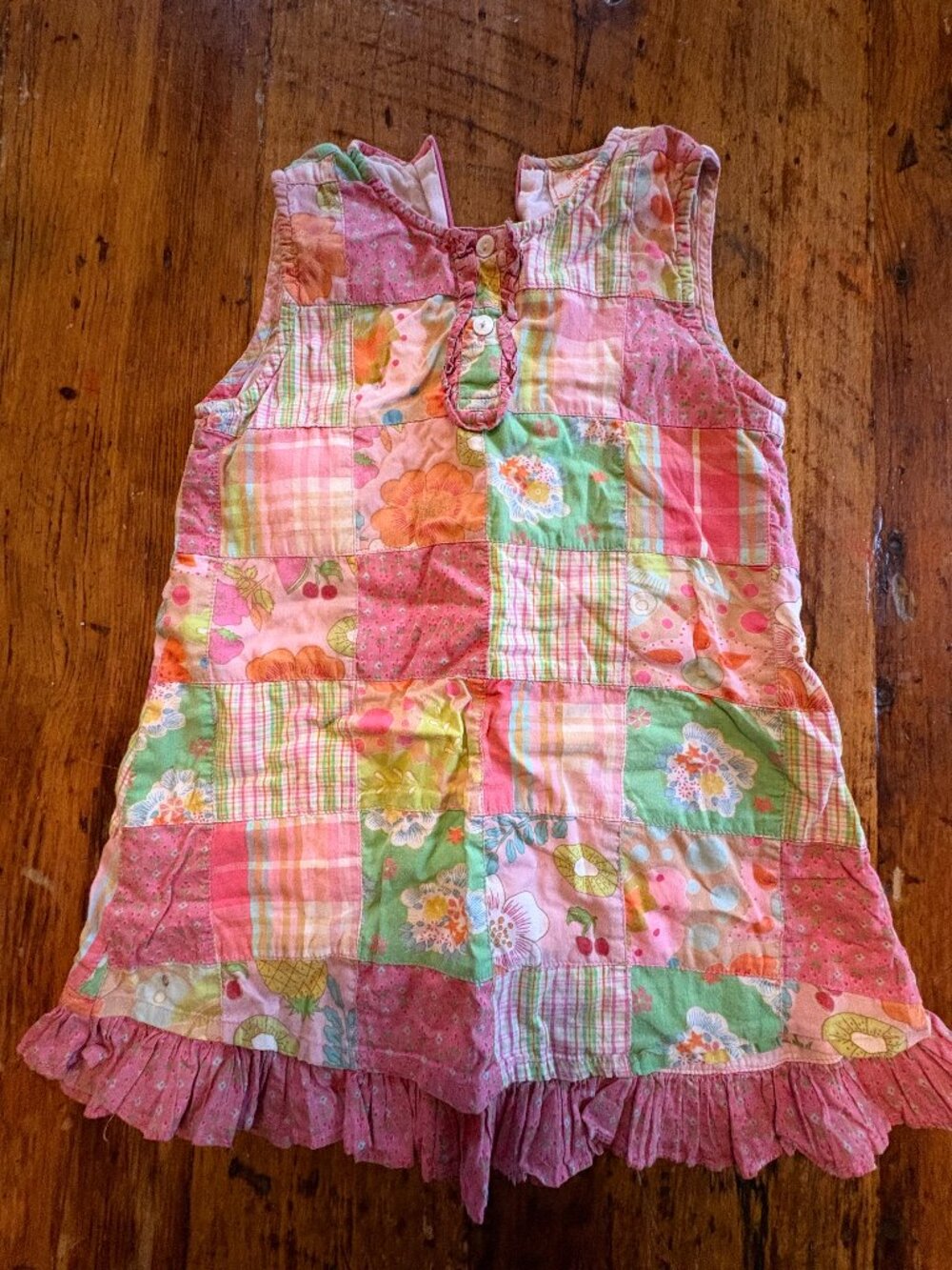 Room Seven Girls Vintage Patchwork Floral Ruffle Shift Dress - Size 4 (104)